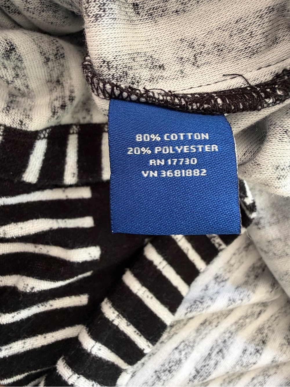 Marimekko Black and White Striped Terry Coth Swim Cover Up Size XL - Picture 9 of 9